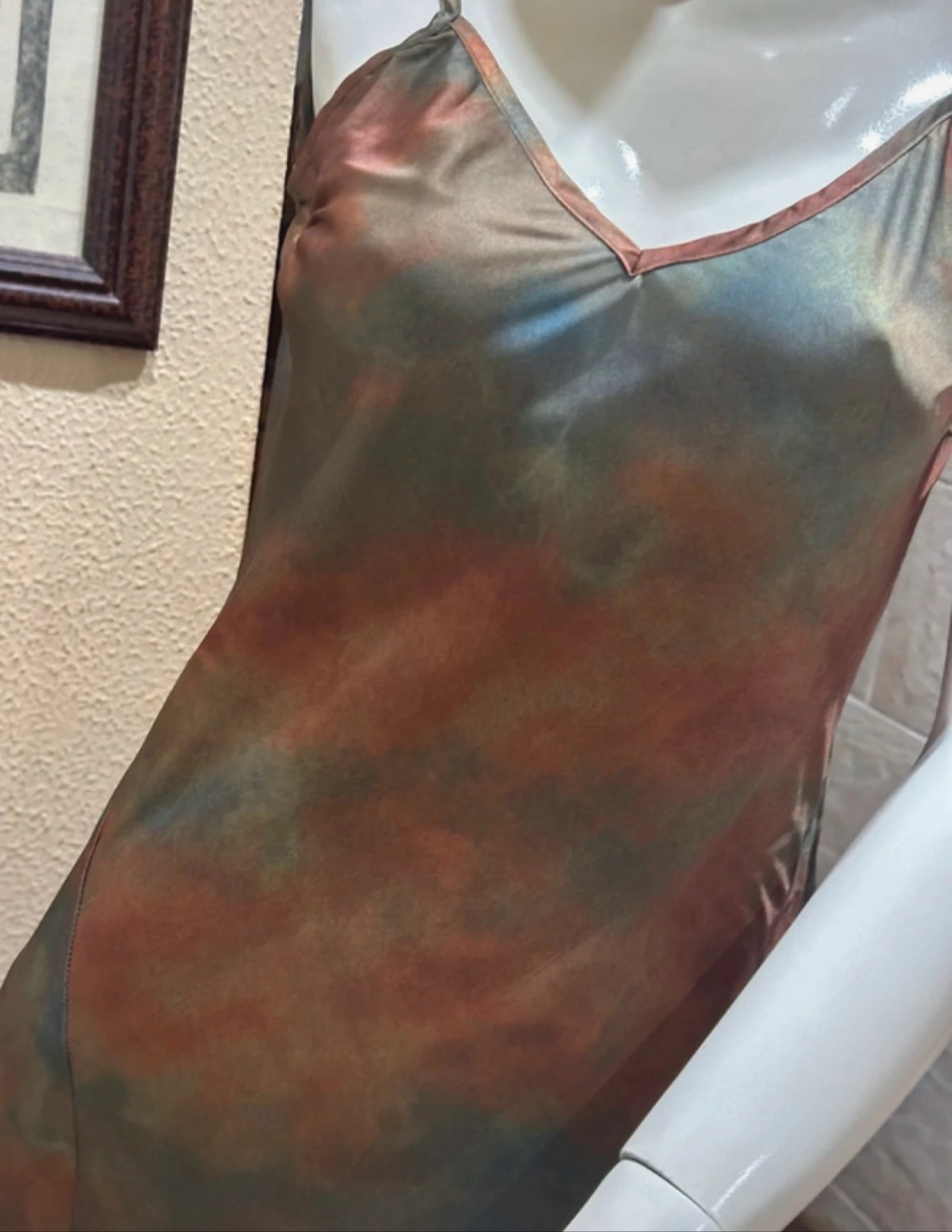 Vestido largo Satinado Talla S – photo 3